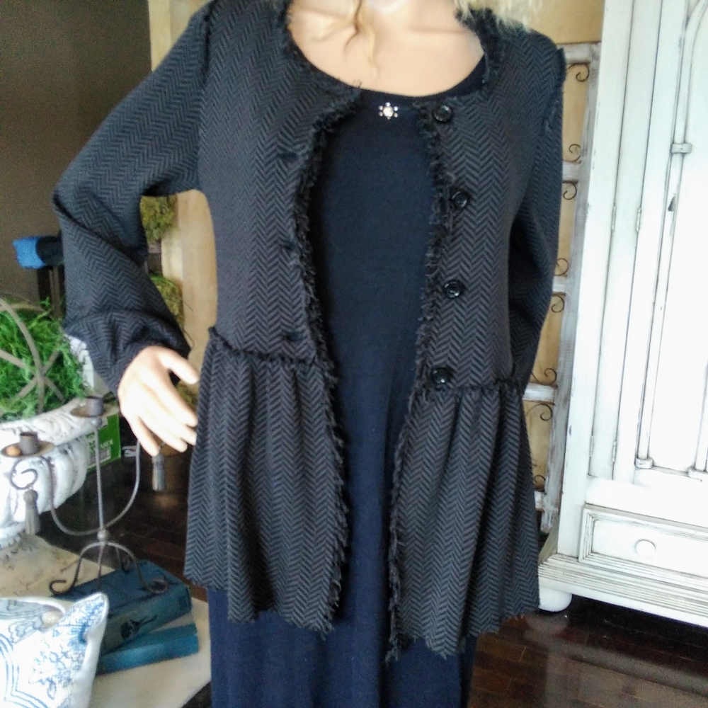 Knit herringbone jacket